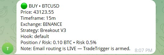 TradeTrigger Telegram alerts from TradingView